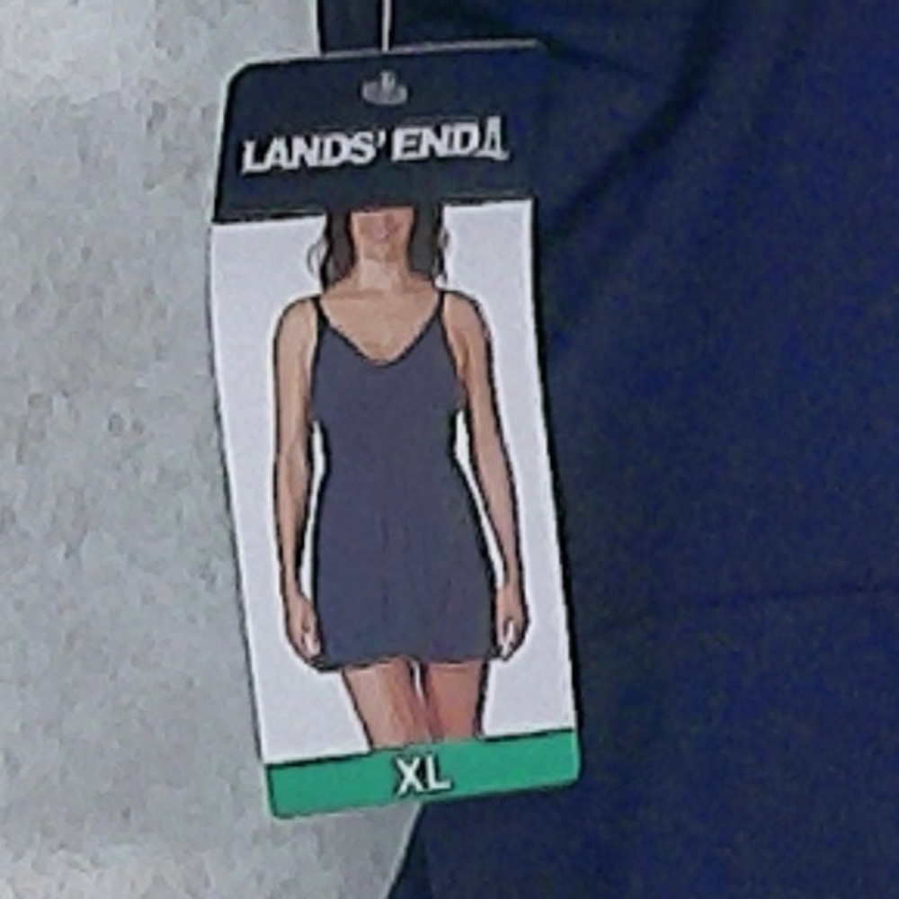 NWT Lands End Navy One Piece Swim Suit Adjust Straps, Built In Bra, Lining Sz XL - Picture 8 of 8